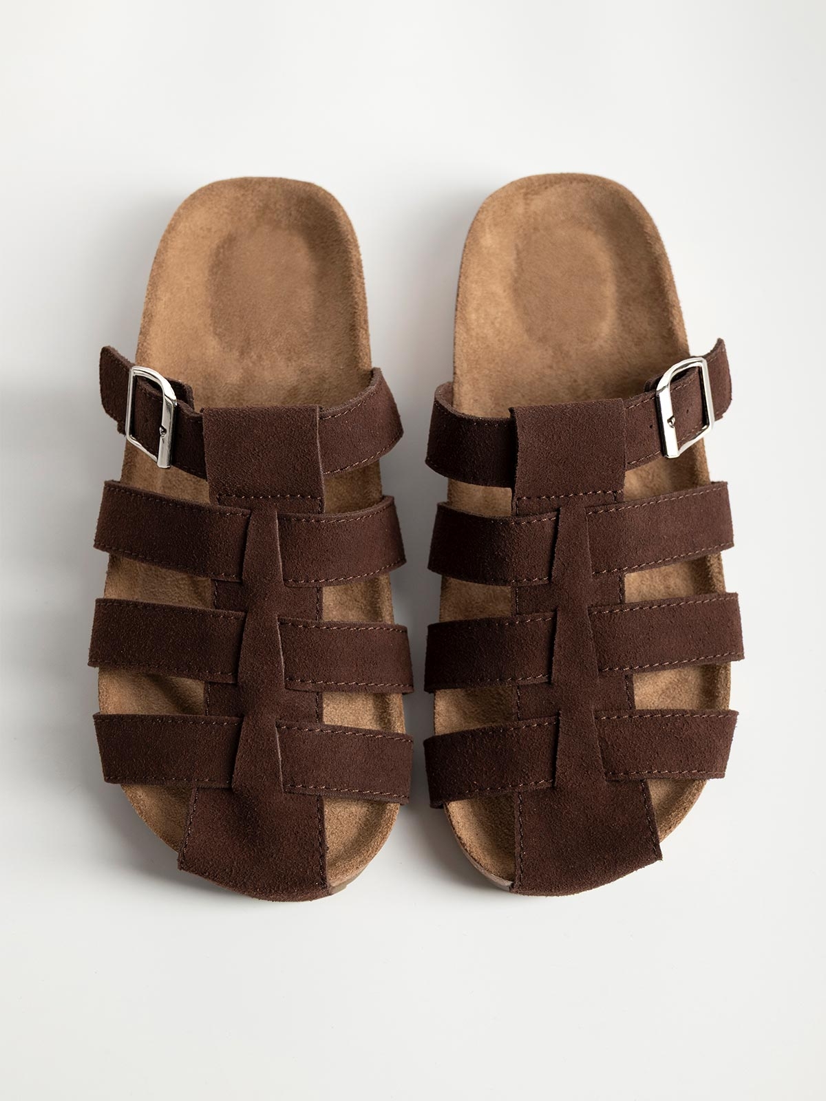 Flat σανδάλια suede