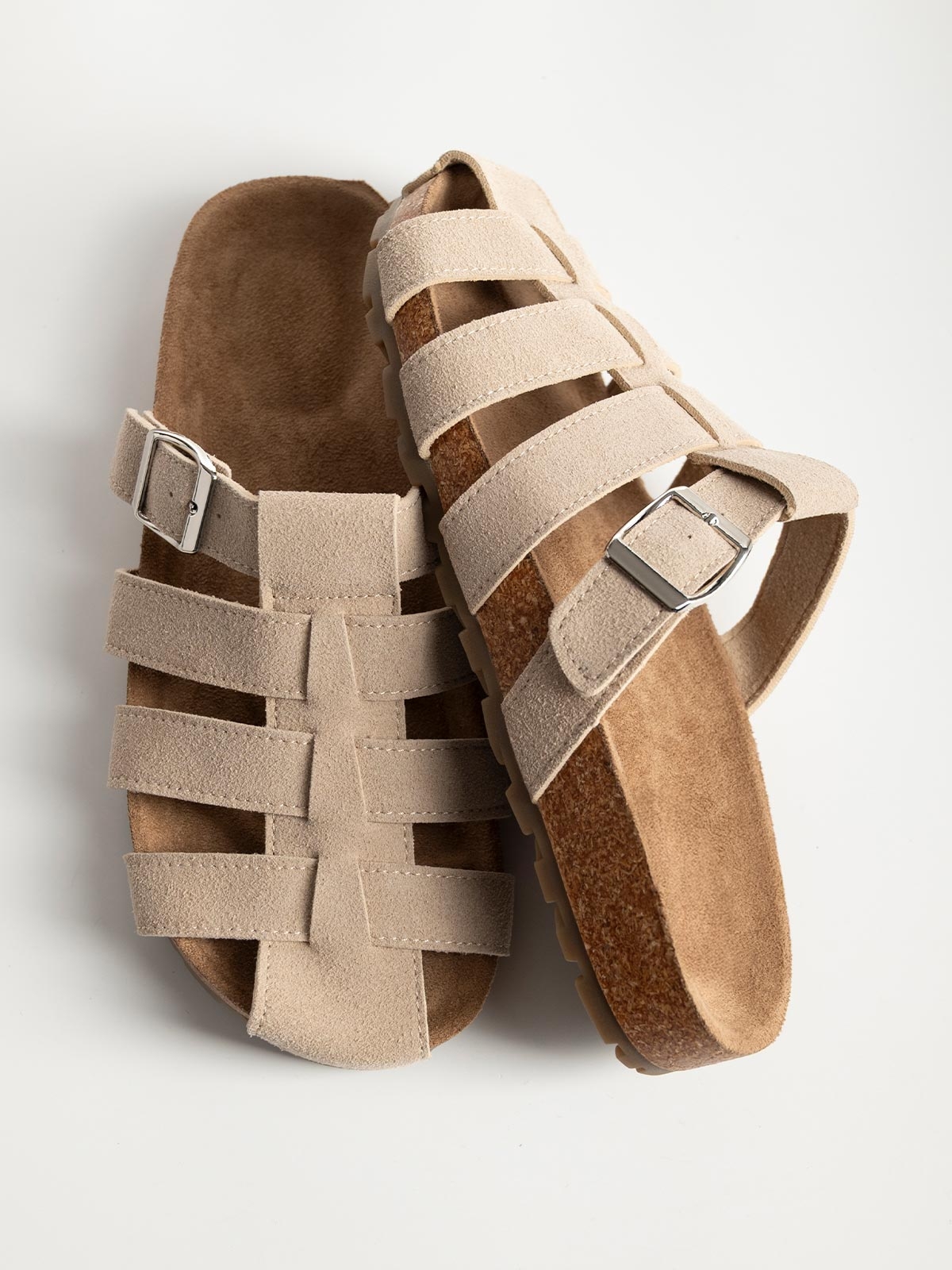Flat σανδάλια suede