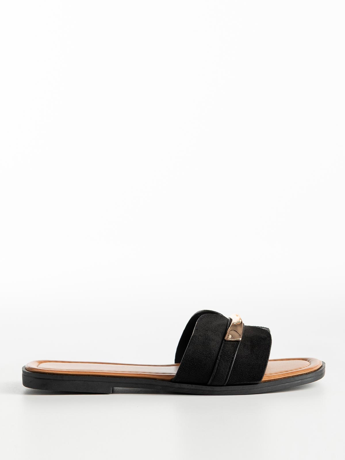 Flat σανδάλια suede με φάσα