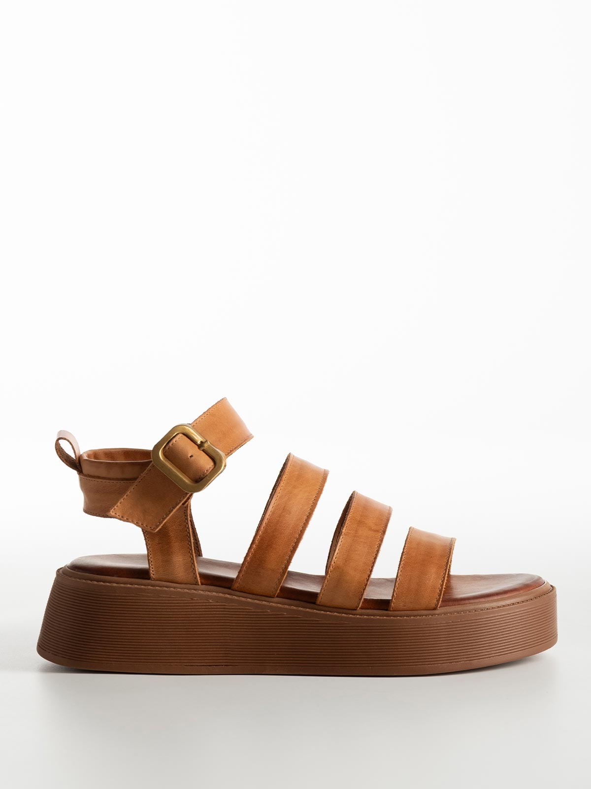 Flatforms με λουράκια & δερμάτινο πάτο