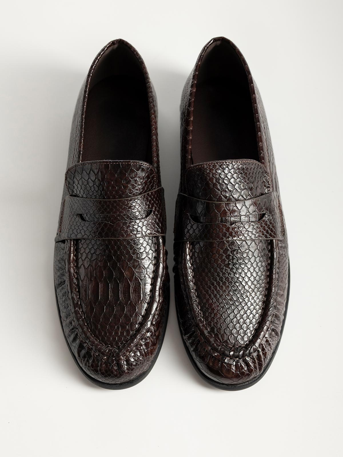 Loafers με snake print & διακοσμητική φάσα