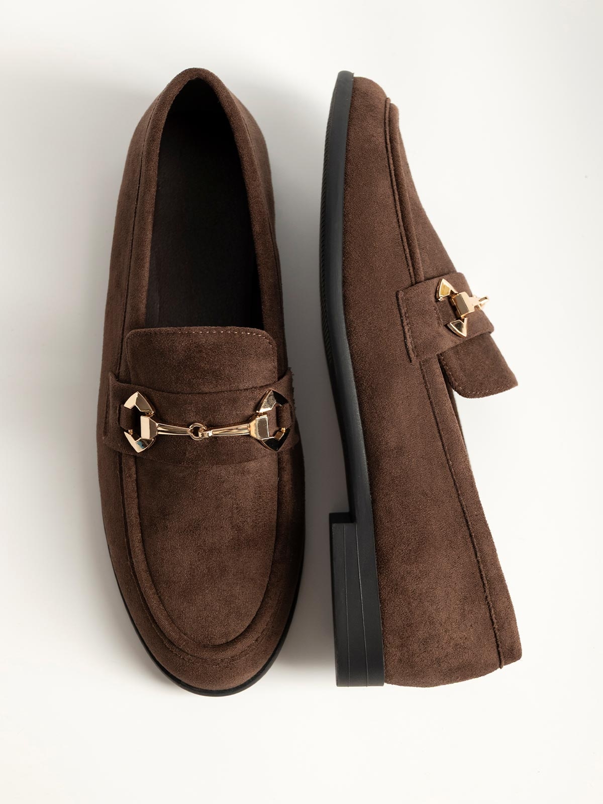 Suede loafers με στρογγυλή μύτη