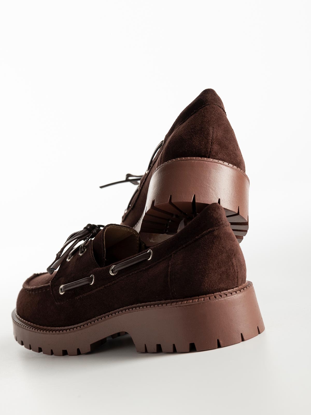 Suede loafers με κορδόνια & τρακτερωτή σόλα