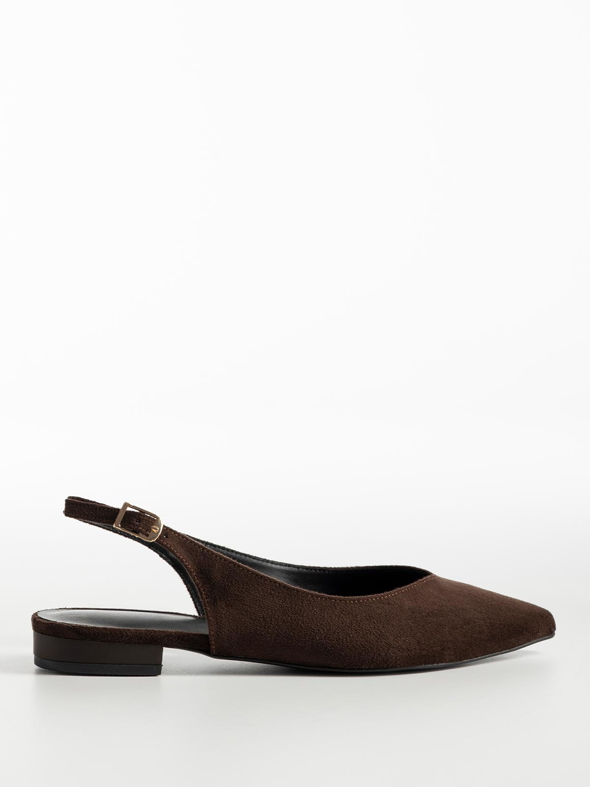 Μυτερές suede μπαλαρίνες openheel