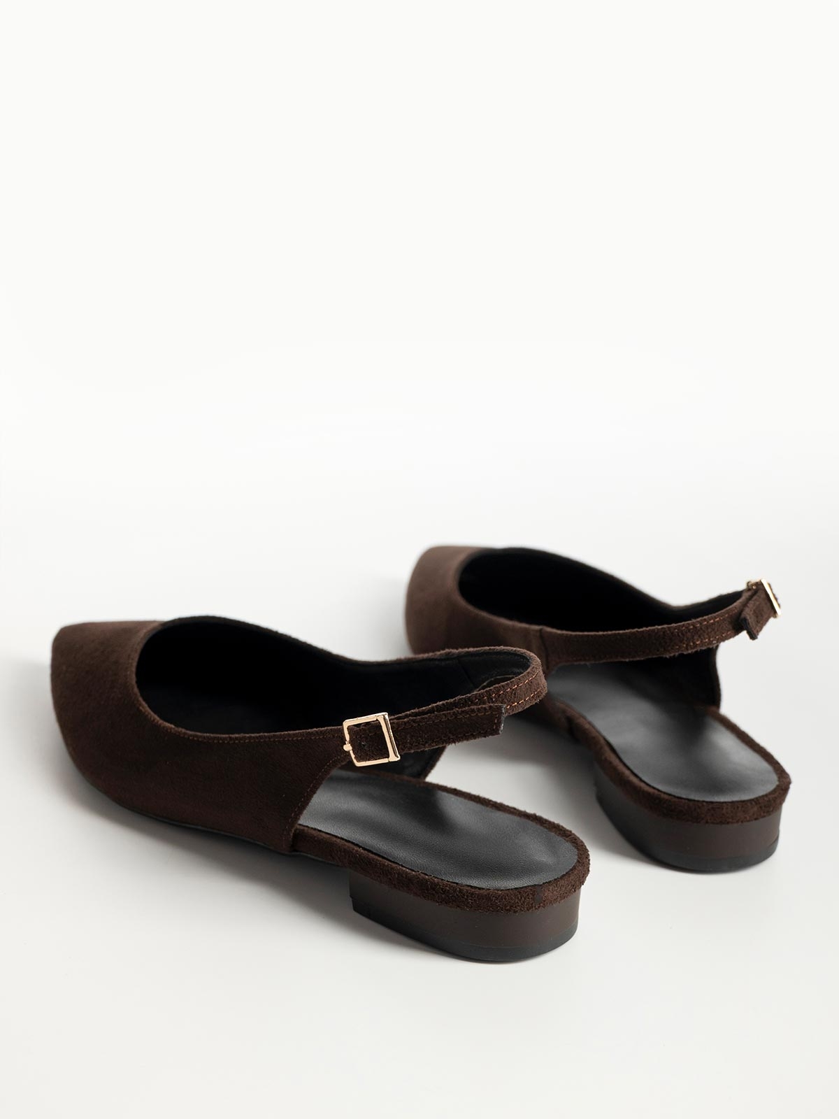 Μυτερές suede μπαλαρίνες openheel