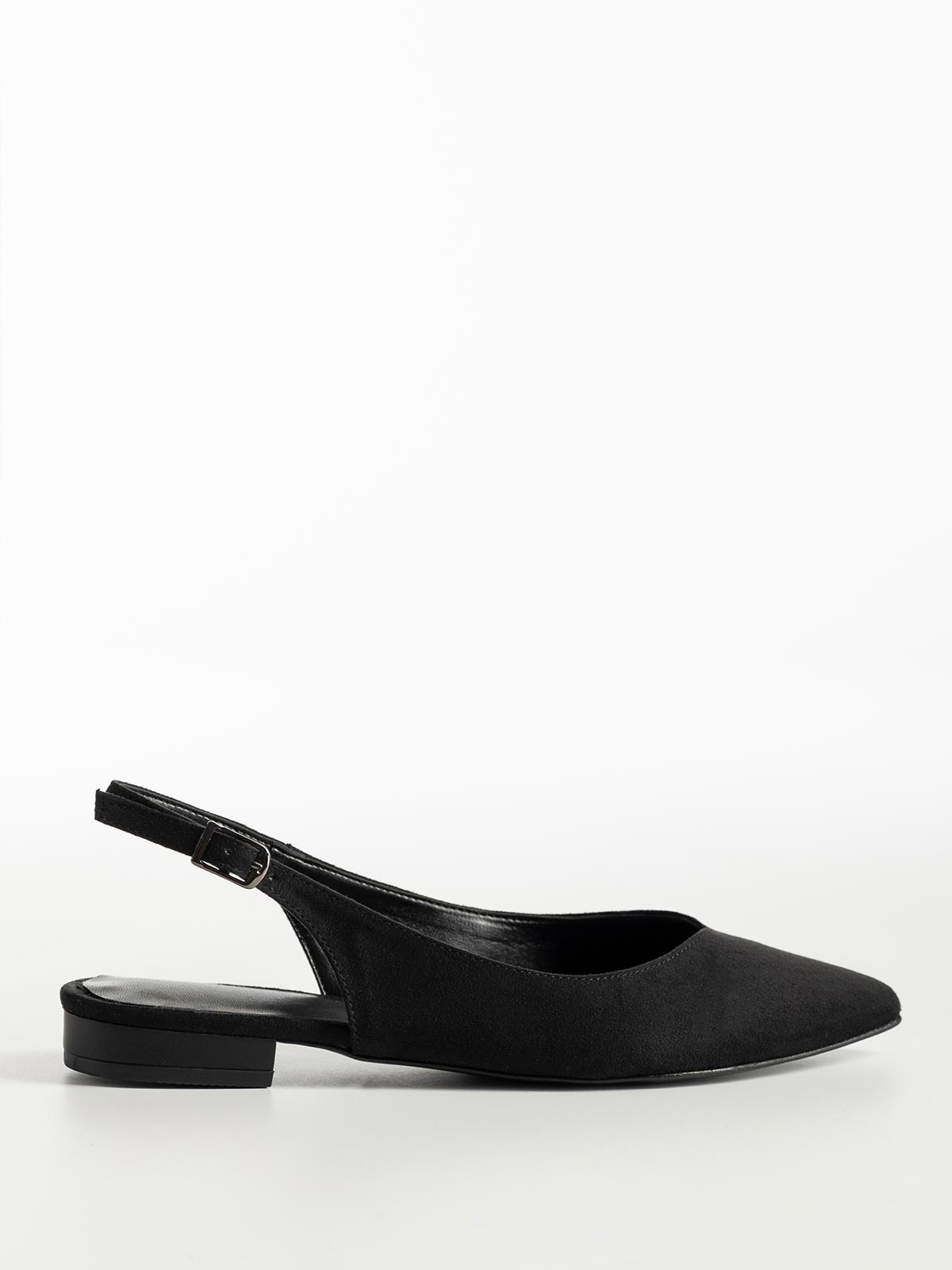 Μυτερές suede μπαλαρίνες openheel