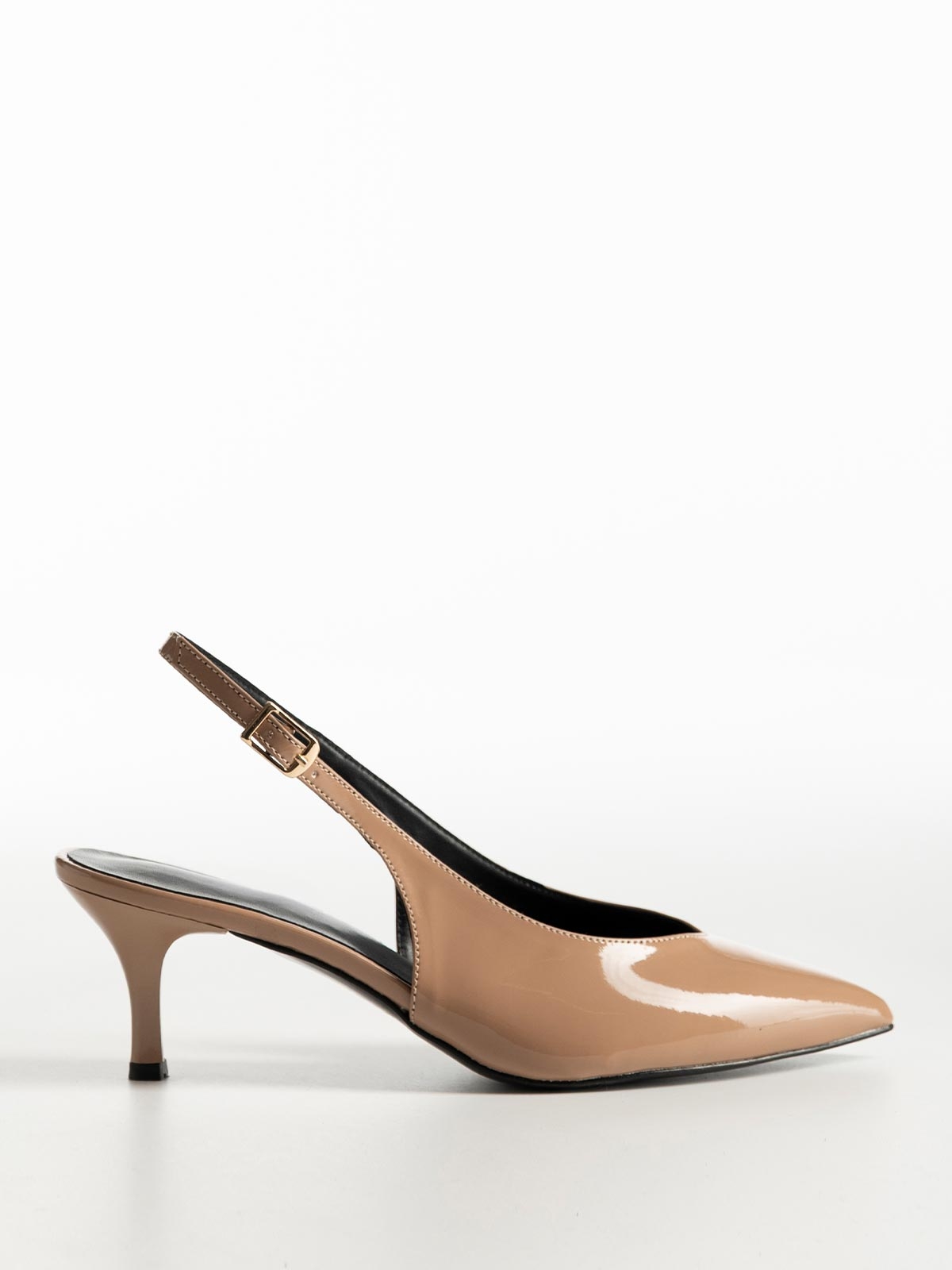 Γόβες slingback λουστρίνι με λεπτό τακούνι