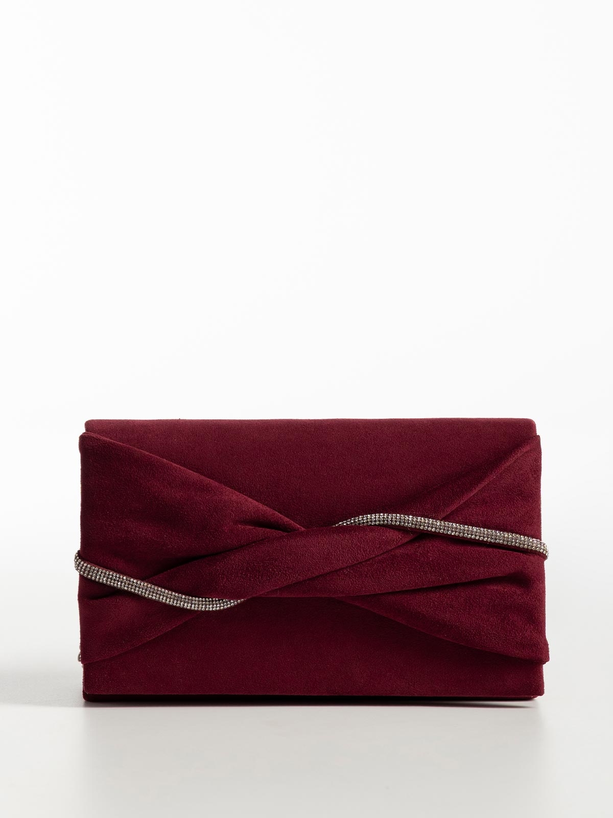 Τσαντάκι suede με στρας & αποσπώμενη αλυσίδα