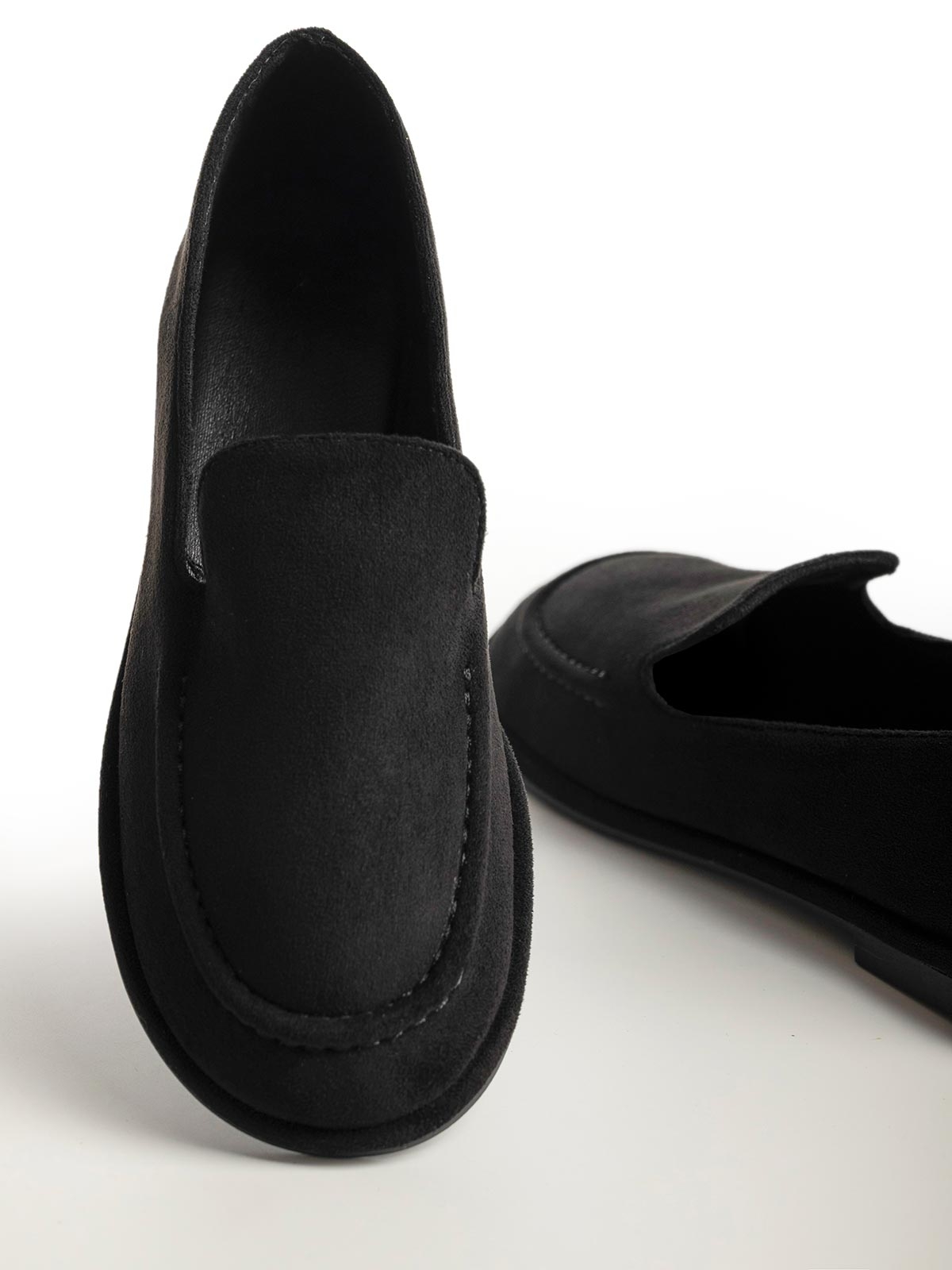 Loafers suede με διακοσμητική ραφή