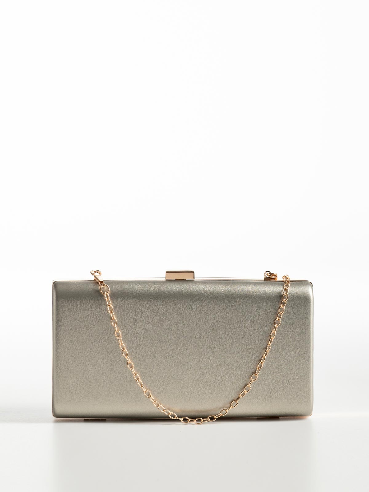 Γυναικείο clutch με μεταλλικό πλαίσιο & αλυσίδα
