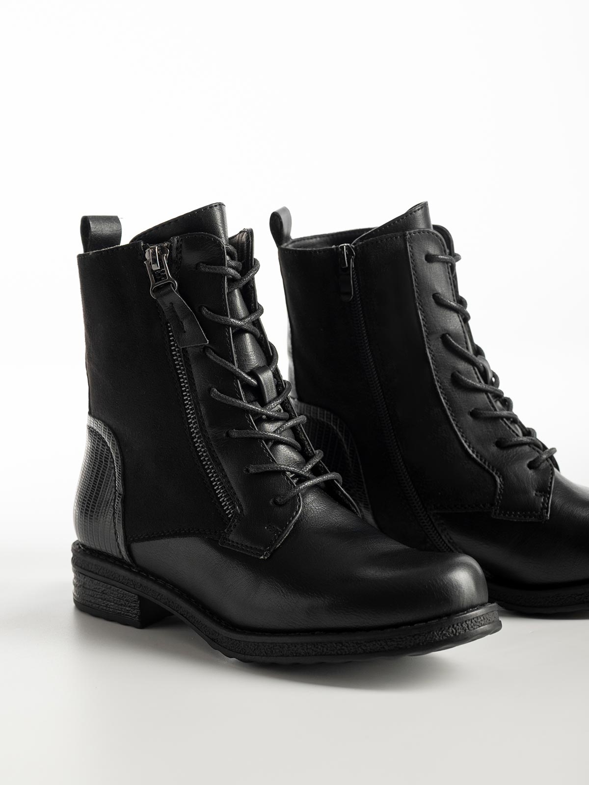 Αρβυλάκια με suede λεπτομέρειες & διπλό φερμουάρ