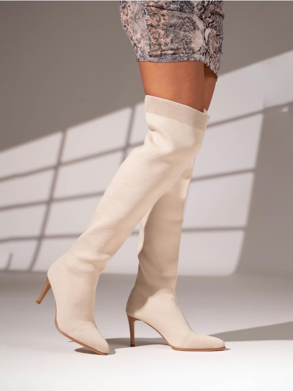 Product Image Μυτερές over the knee μπότες κάλτσα με λεπτό τακούνι