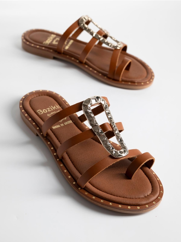 Product Image Σανδάλια BOZIKIS με λουράκια & μεταλλικό διακοσμητικό