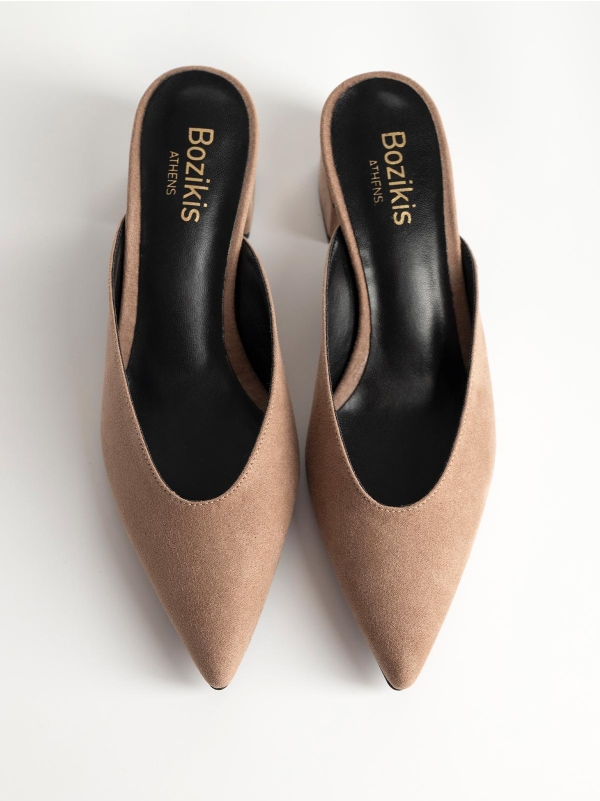 Product Image Μυτερά mules BOZIKIS με χοντρό τακούνι