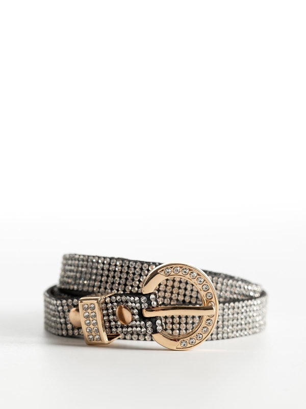 Product Image Λεπτή ζώνη με strass & στρογγυλή με strass αγκράφα