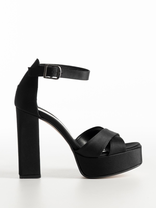 Product Image Πέδιλα BOZIKIS σατέν με φιάπα & χοντρό τακούνι