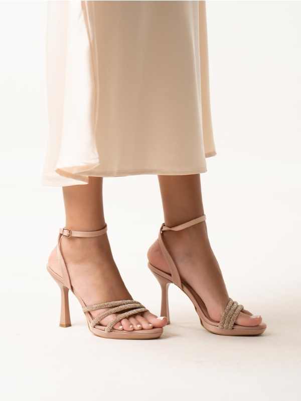 Product Image Πέδιλα BOZIKIS σατέν με μπαρέτα & strass λουράκια