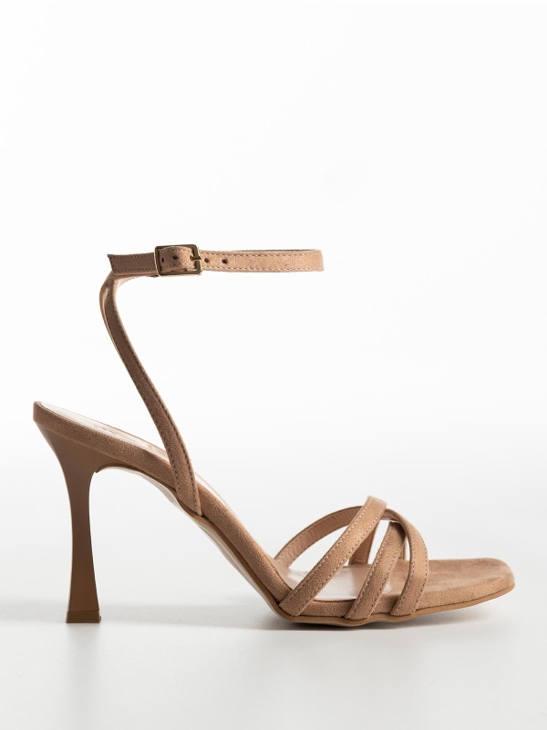 Product Image Πέδιλα Gin suede με λουράκια & λεπτό τακούνι