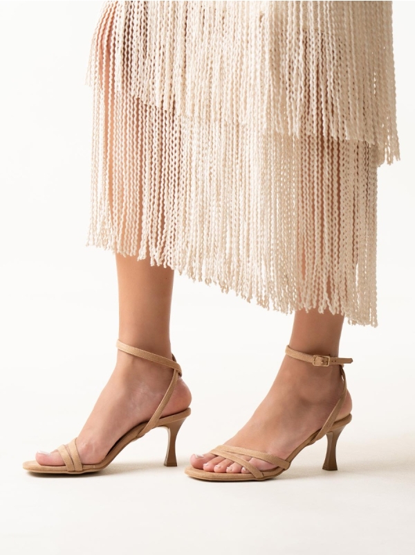 Product Image Πέδιλα Gin suede με λεπτό τακούνι