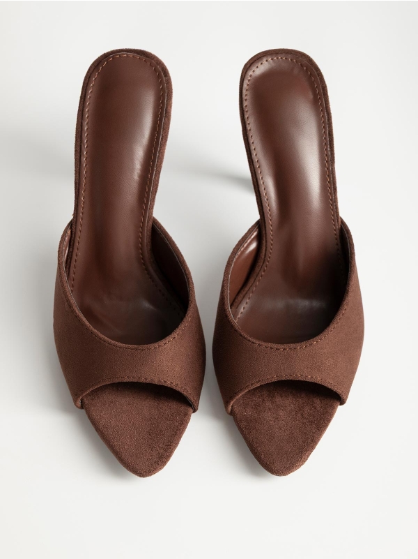 Product Image Mules suede με λεπτό τακούνι