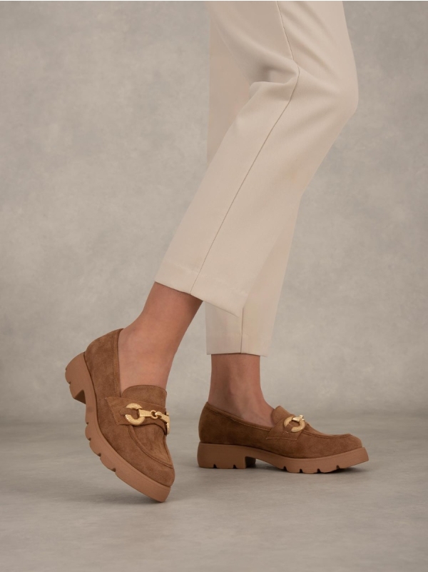 Product Image Loafers suede με αλυσίδα