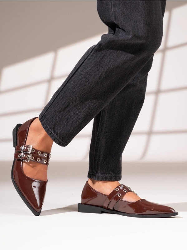 Product Image Λουστρίνι μυτερές μπαλαρίνες με ρυθμιζόμενα λουράκια