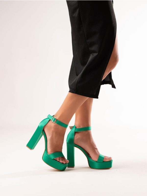 Product Image Πέδιλα σατέν BOZIKIS με φιάπα & χοντρό τακούνι