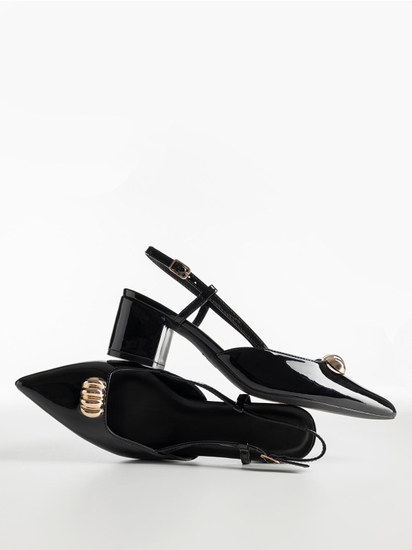 Product Image Μυτερές γόβες openheel με χοντρό τακούνι