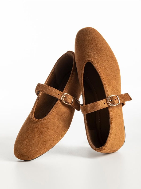 Product Image Suede μπαλαρίνες με μπαρέτα