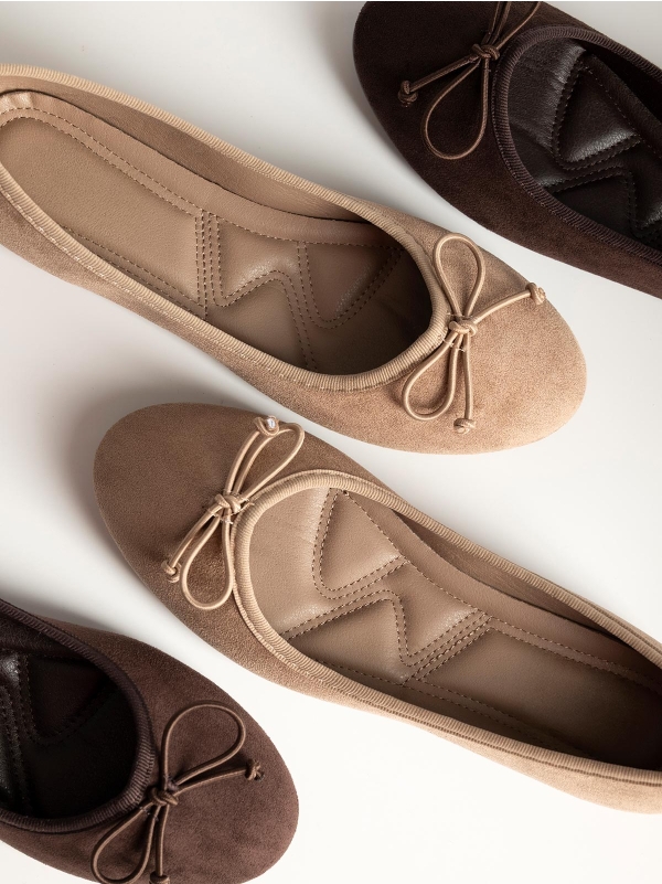 Product Image Suede μπαλαρίνες με διακοσμητικό φιόγκο