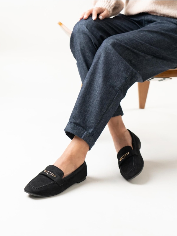 Product Image Suede loafers με φάσα & μεταλλικό διακοσμητικό