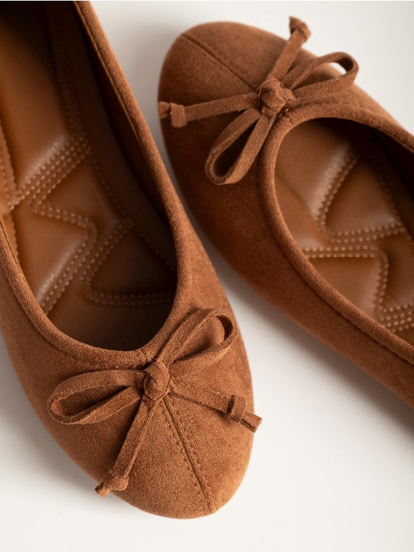 Product Image Suede μπαλαρίνες με διακοσμητικό φιόγκο
