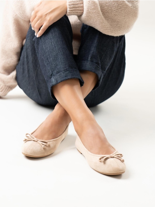 Product Image Suede μπαλαρίνες με διακοσμητικό φιόγκο